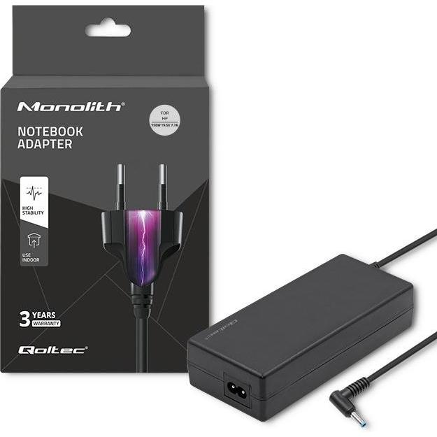 Thumbnail - Qoltec 51735 - Notebook - 220 - 240 V - 50 - 60 Hz - 150 W - 19.5 V - Schwarz (150 W), Notebook Netzteil, Schwarz