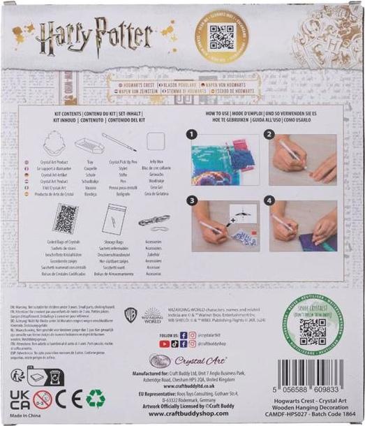 Immagine prodotto Craft Buddy Stemma di Hogwarts, decorazione in legno da appendere, 30 cm