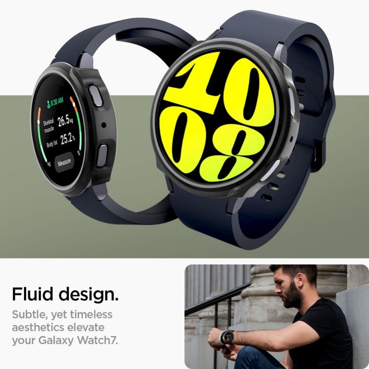 Actual product image Spigen Liquid Air Samsung Galaxy Watch 7 44 mm czarny/matte black ACS07900