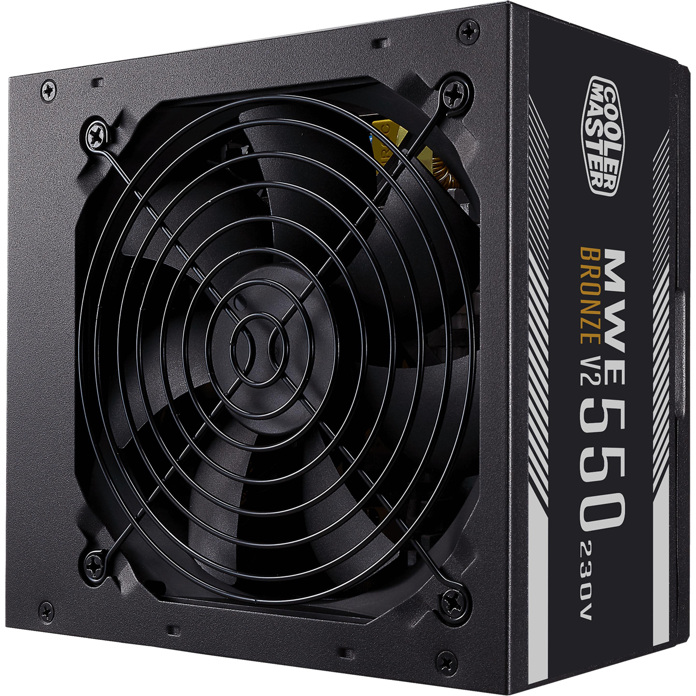 Cooler Master MWE 550 Bronze 230V V2 - 550 W - 200 - 240 V - 50/60 Hz - 5 A - Aktiv - 110 W (550 W), PC Netzteil, Schwar...