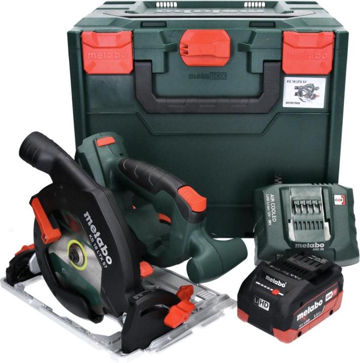 Produktbild Metabo KS 18 LTX 57 Akku Handkreissäge 18V 165x20mm + 1x Akku 5,5Ah + Ladegerät + MetaLoc