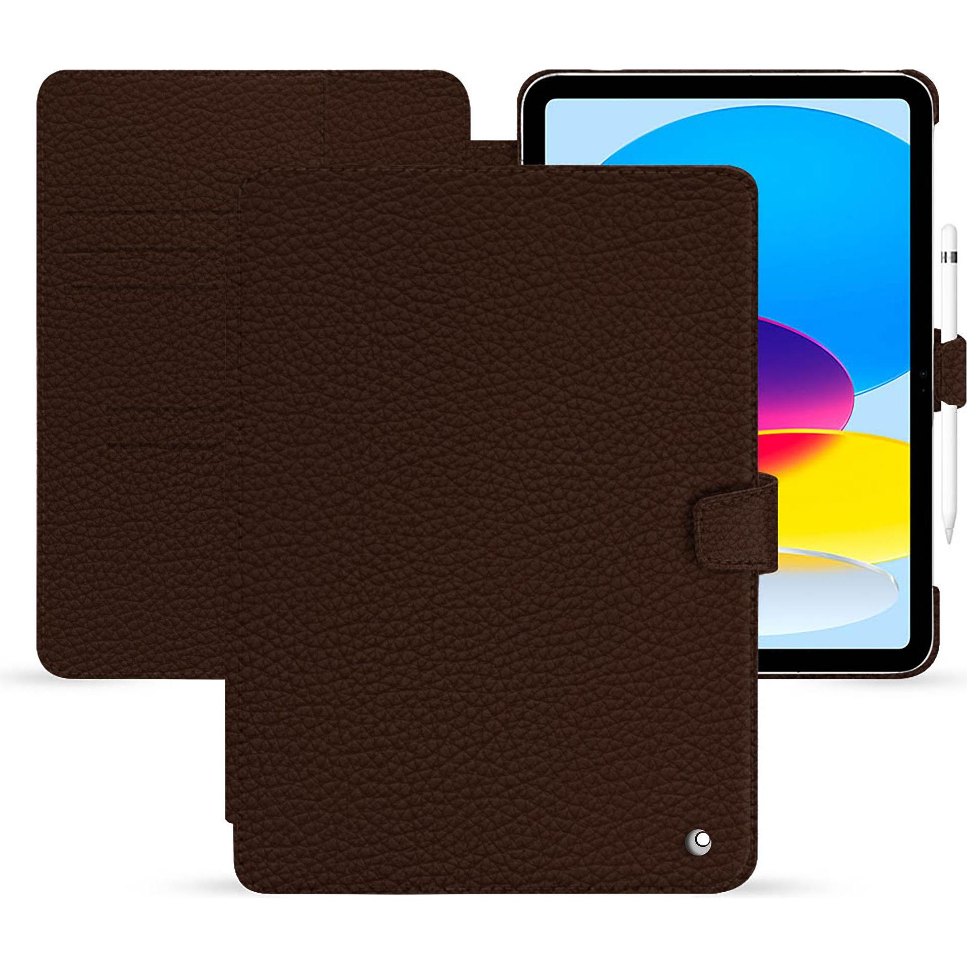 Noreve Lederschutzhülle Apple iPad (2022) (iPad 2022 (10. Gen)), Tablet Hülle, Braun