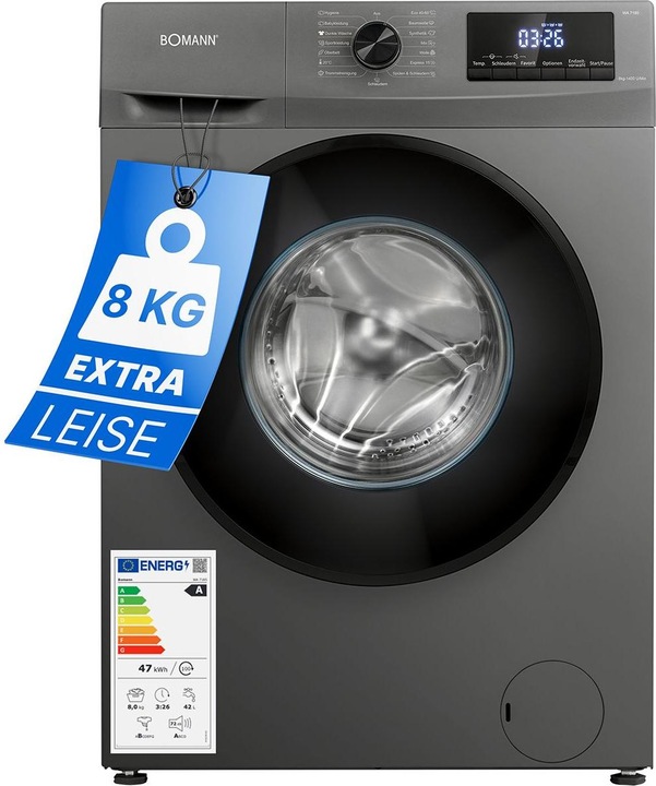 Bomann WA 7185 Waschmaschine Inverter (8 kg, Changeable)