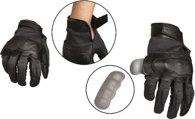 Immagine prodotto Mil-tec Guanti tattici in pelle/ramide nero S (S)