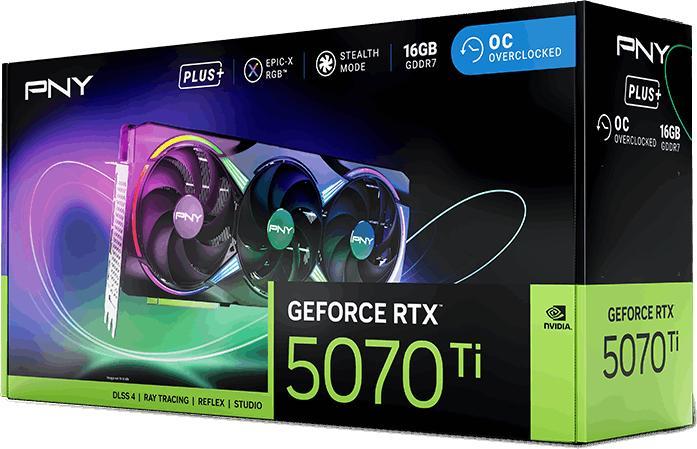 Image du produit PNY GeForce RTX 5070 Ti Epic-X RGB Overclocked Triple Fan Plus (16 Go)