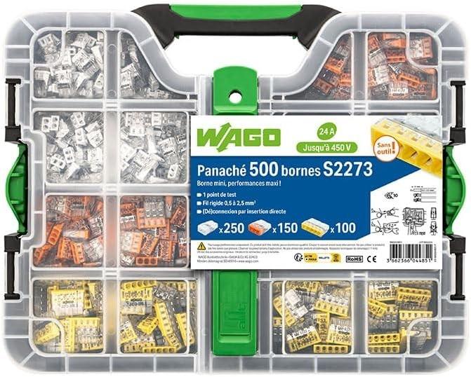 Wago Koffer met 500 klemmen S2273 (250 x 2E + 150 x 3E + 100 x 5E)