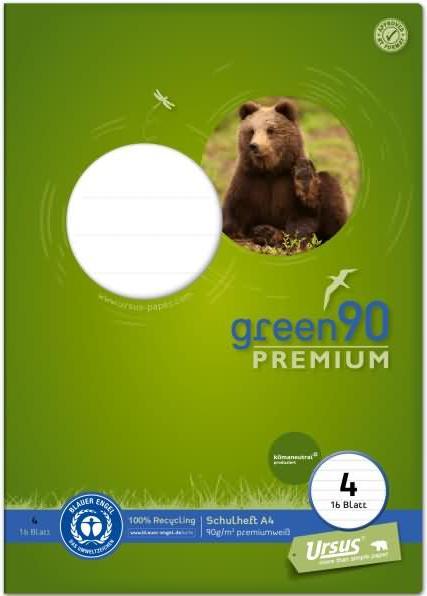 Immagine prodotto Staufen Quaderno a righe verdi a 4 righe DIN A4 senza margini, 16 fogli (A4, Righe, Copertina morbida)