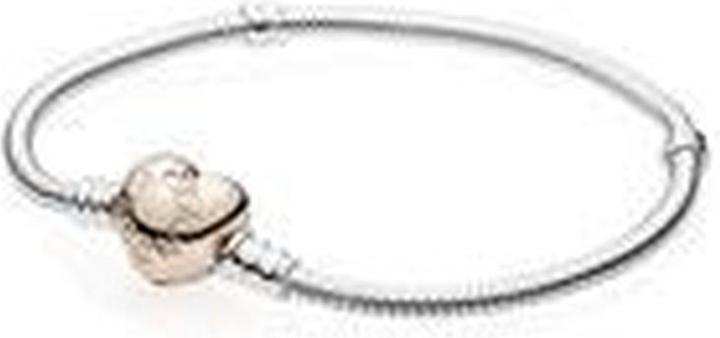 Pandora Armband mit Herz-Verschluss (19 cm, Silber)