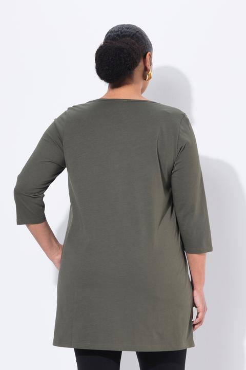 Immagine prodotto Ulla Popken Maglia dal taglio lungo e svasato con scollo a girocollo e maniche a 3/4 (54)