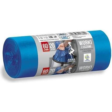 Stella Pack Worki Na Smieci Z Uszami 60l Ldpe 20 Sztuk / Sacs Poubelle 85x62 Cm, Sacchetti spazzatura