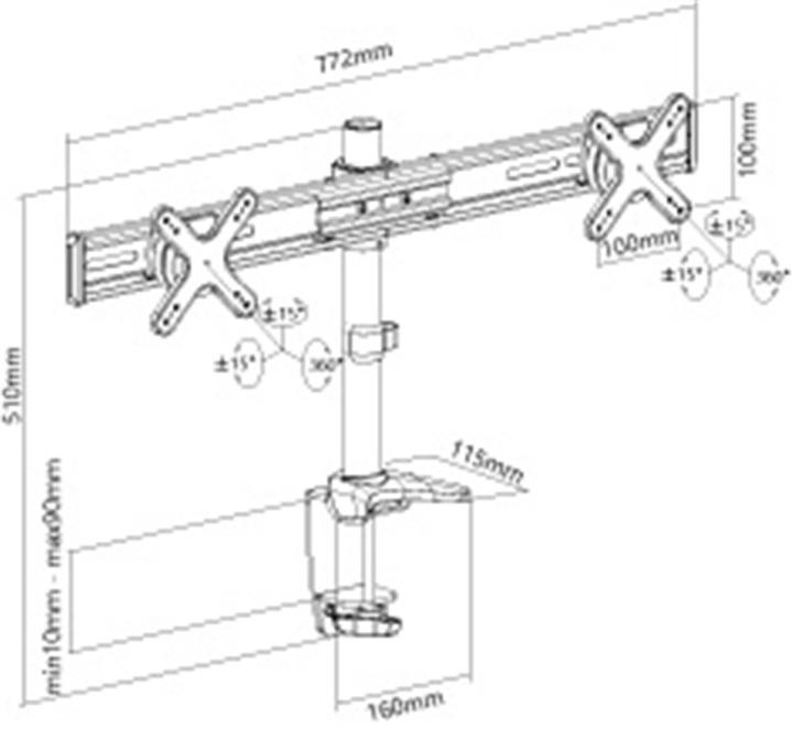 Produktbild Goobay ScreenFlex Twin (Tisch, 23")