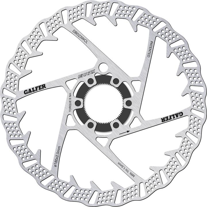 Actual product image Galfer Bike GALFER Disc Shark Ø 180mm x 2.0mm, Center Lock System (180 mm)