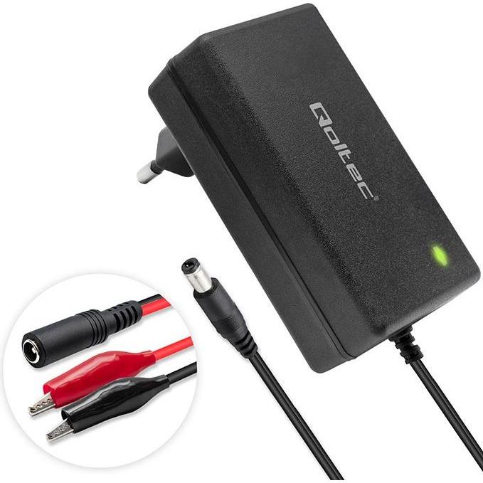 Qoltec, Caricabatterie per auto, Ładowarka Ładowarka do akumulatora 24V 19.2W (24V)