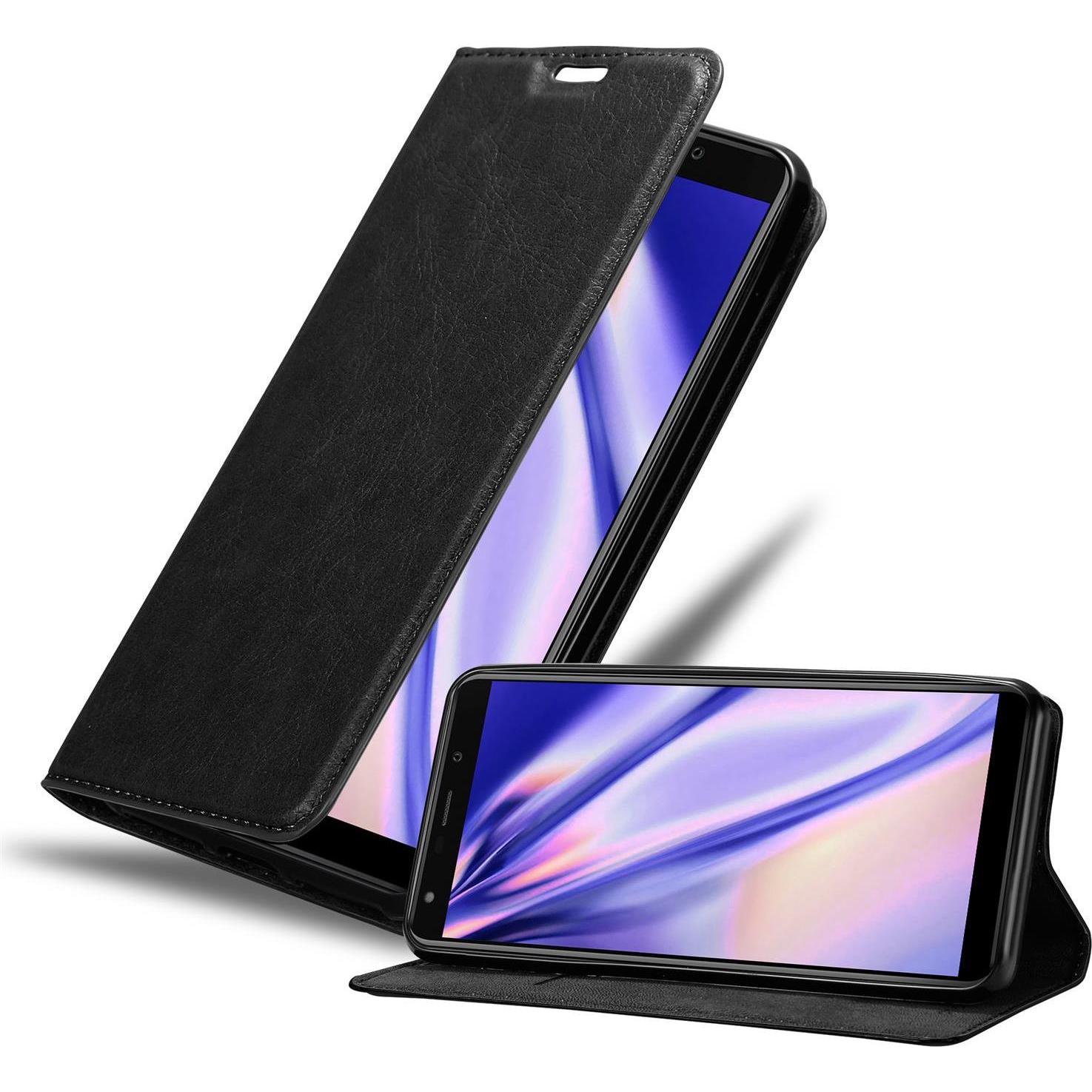 Cadorabo Book Invisible Magnet Cover (Wiko Y61), Smartphone Hülle, Schwarz