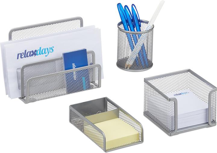 Image du produit Relaxdays Ensemble de 4 accessoires de bureau