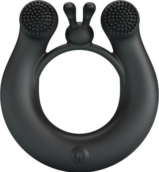 Actual product image Pretty Love - Dahlia Vibrationsring + Klitorisstimulator 12 Vibrationen Schwarz