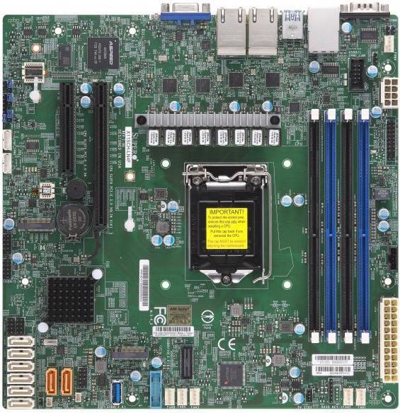 Actual product image Supermicro MBD-X11SCH-LN4F - Intel - LGA 1151 (Socket H4) - Intel® Core™ i3 - Intel® Xeon® (LGA 1151, Intel C246, mATX)