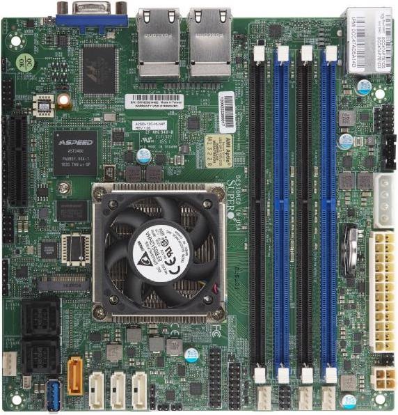 Produktbild Supermicro A2SDI-8C+-HLN4F - Intel - Intel Atom® - 25 W - DDR4-SDRAM - DIMM - 1600,1866,213 (Mini-ITX)