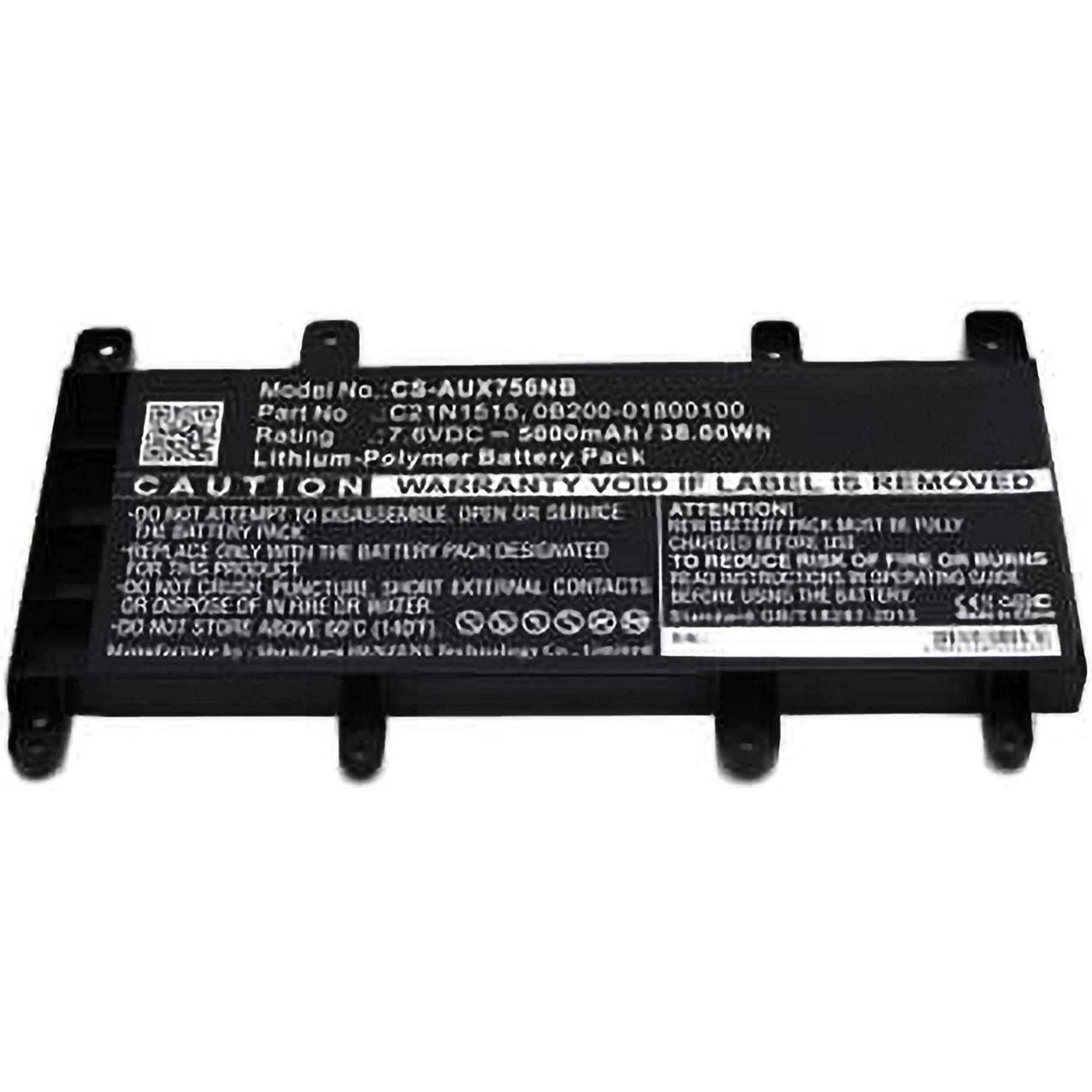 AGI Akku kompatibel mit Asus F756UQ-T4281T (5000 mAh), Notebook Akku, Schwarz