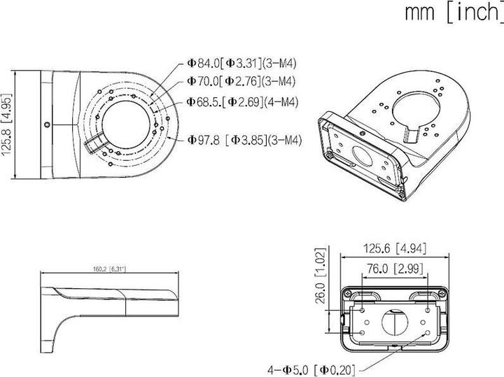 Image du produit Dahua CCTV Camera mount, DH-PFB205W-E-B, Wall Mount Bracket (Kit de montage)