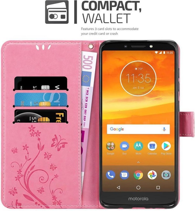 Produktbild Cadorabo Flower Book Cover (Motorola Moto E5 Plus)