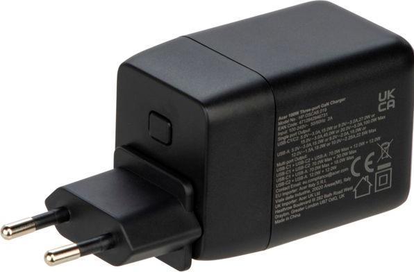Produktbild Acer GaN charger 2x USB-C + 1x USB-A black (100 W, 3 Ports)