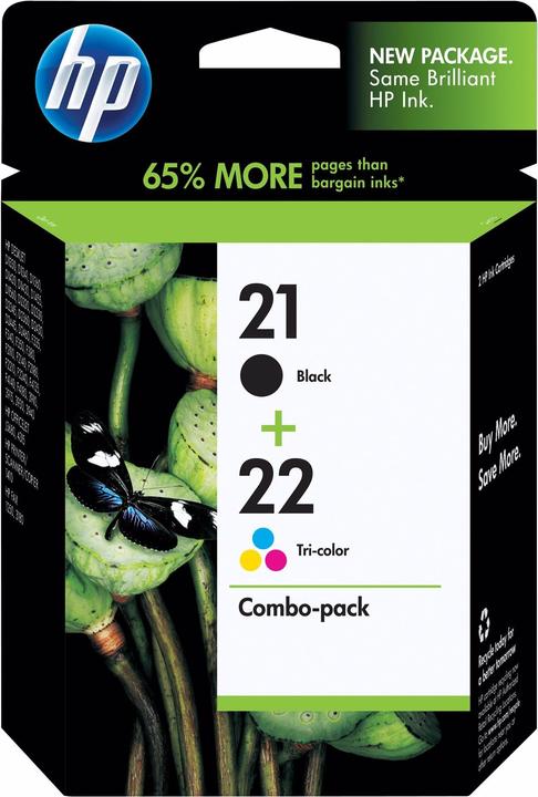 Immagine prodotto HP 21/22 Combo Pack - 2-Pack - Nero, Colore (Ciano, Magenta, Giallo) (C, FC, M, Y)