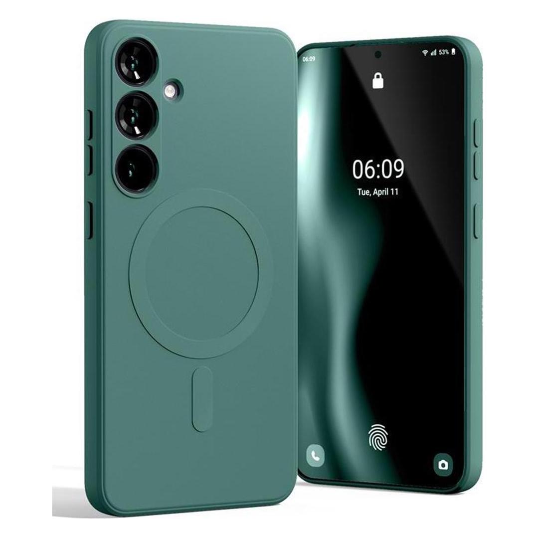 Mercury MagSafe Semi-Silicone + G926 zielony /green (Samsung Galaxy S24+), Smartphone Hülle, Grün