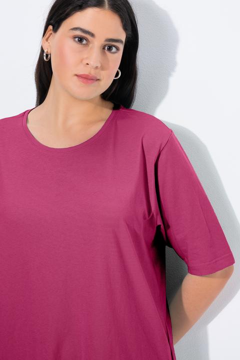 Actual product image Ulla Popken Basic Round Neck Short Sleeve Relaxed Fit Tee (58, 60)
