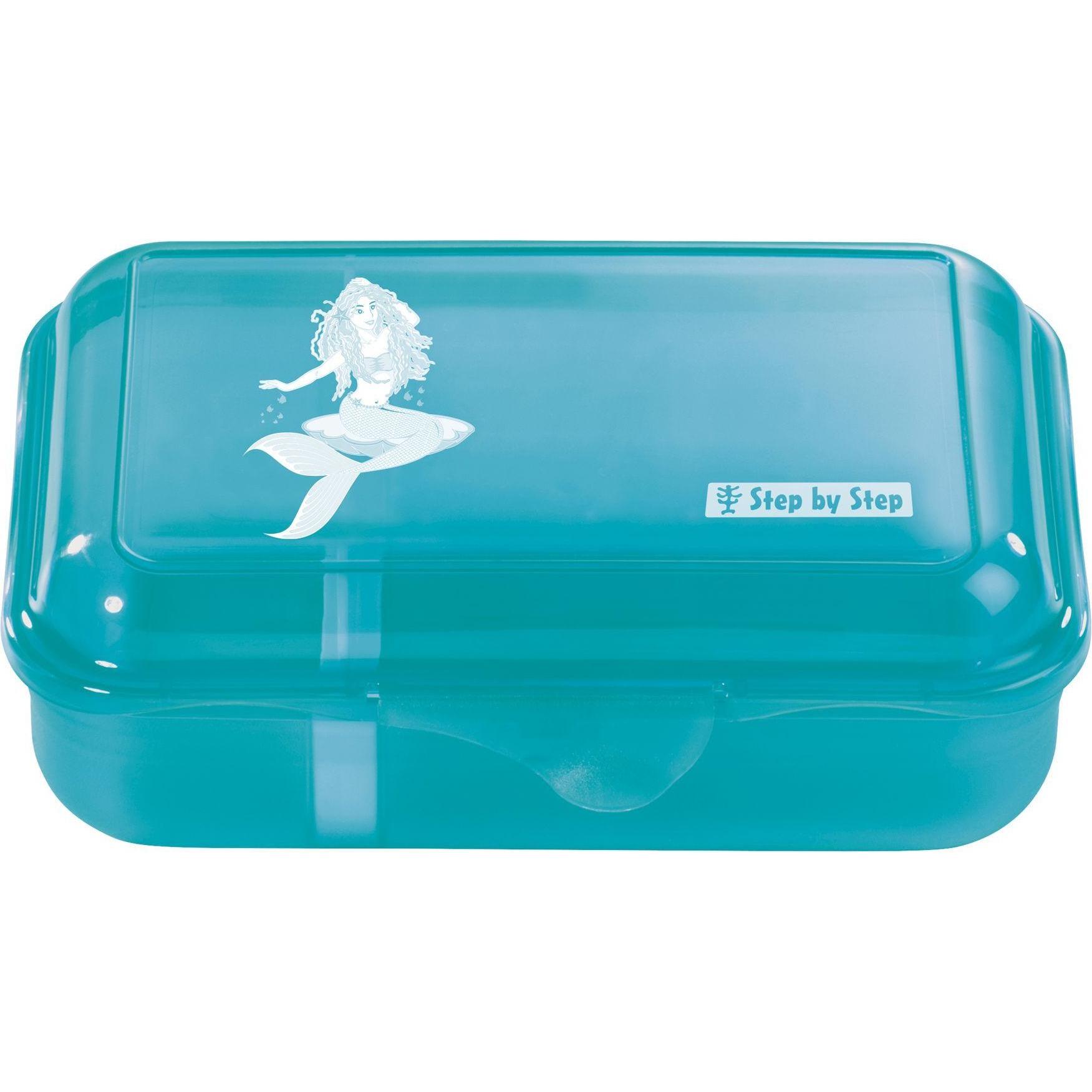 Rotho Step by Step Brotzeitbox mit Klickverschluss, spülmaschinengeeignet, Lunchbox, Blau