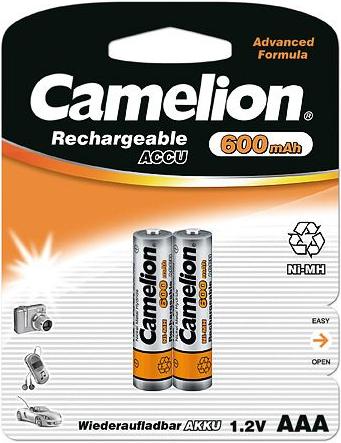 Produktbild Camelion NH-AAA600-BP2 Wiederaufladbarer Akku Nickel-Metallhydrid (NiMH) (2 Stk., AAA, 600 mAh)