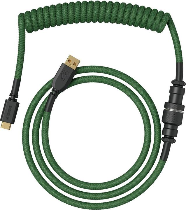 Produktbild Glorious PC Gaming Race Coiled Cable Forest Green, USB-C auf USB-A Spiralkabel (1.37 m, USB 2.0)