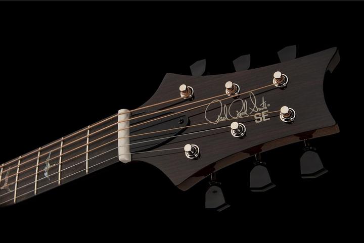Image du produit PRS SE P50E Parlor - Natural / Black Gold (Guitare occidentale, Chambranle : Figured Maple, Chevalet : Ebony, Fond : Figured Maple, Manche : acajou, Selle : Bone, Table d'harmonie : Sitka Spruce massif, Touche : Ebony)