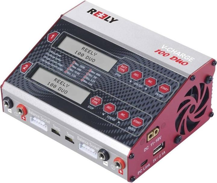 Produktbild Reely V-Charge 100 Duo Modellbau-Multifunktionsladegerät 12 V, 230 V 10 A
