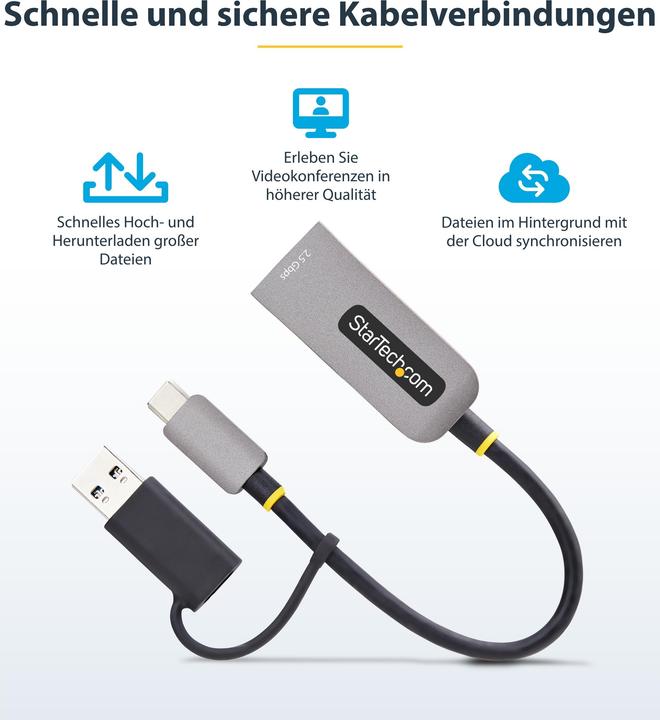 Produktbild StarTech USB 3.0 TYPE-C TO 2.5 GIGABIT (USB-C, RJ45 (1x))