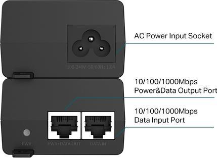 Actual product image TP-Link PoE+ Injector Adapter TL-POE160S Ethernet LAN (RJ-45) Ports 1x10 (802.3at (PoE+), 802.3af (PoE), 30 W)