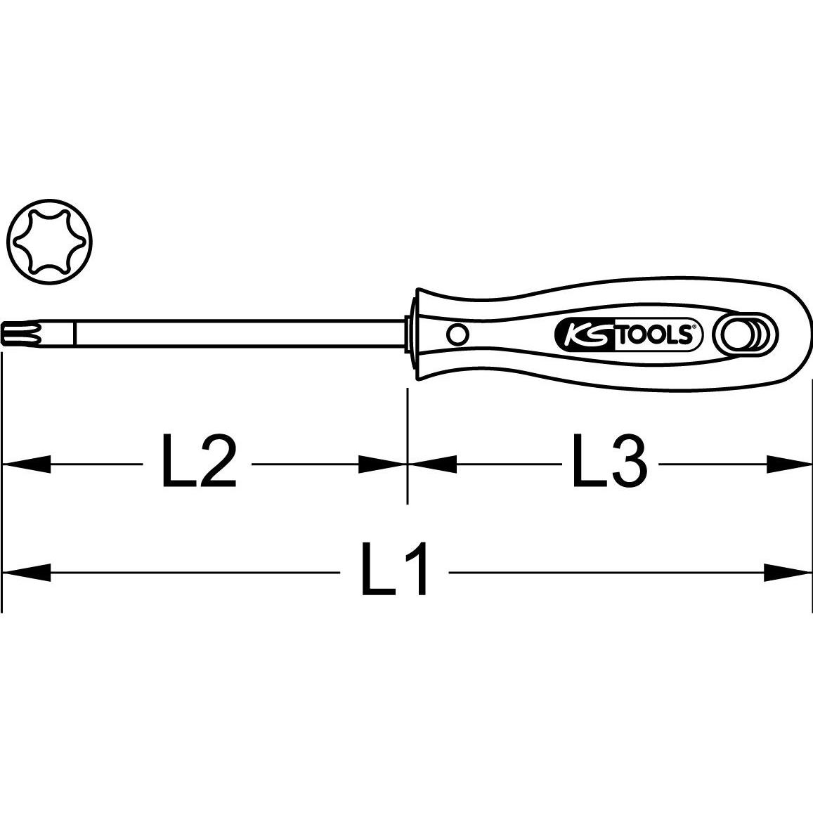 Thumbnail - KS Tools, Schraubenzieher, Lenkstockverkleidung Schraubendreher für Torx-Schrauben (Pin-torx)