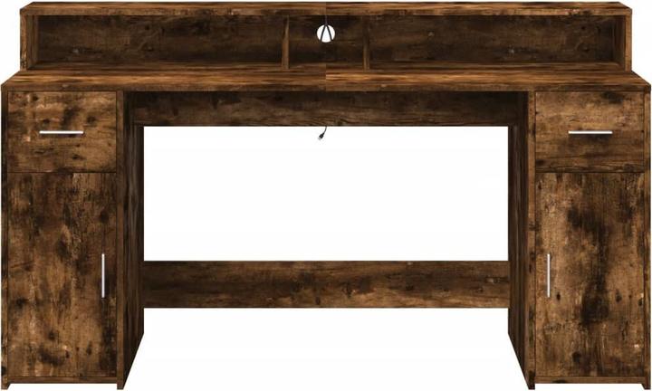 Actual product image vidaXL LED desk Computer desk Office desk Smoked oak