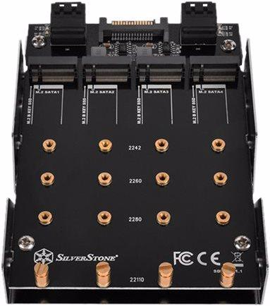 Immagine prodotto Silverstone SDP11 - Adattatore di alloggiamento per unità - da 3,5" a 4 x M.2 (da 8,9 cm a 4 x M.2)