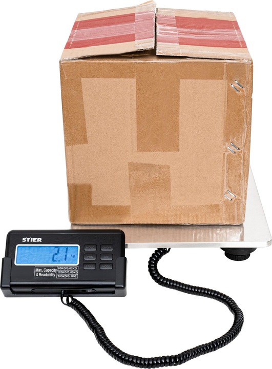 Actual product image Stier Parcel scale Platform scale up to 200 kg Stainless steel plate 30 x 30 cm