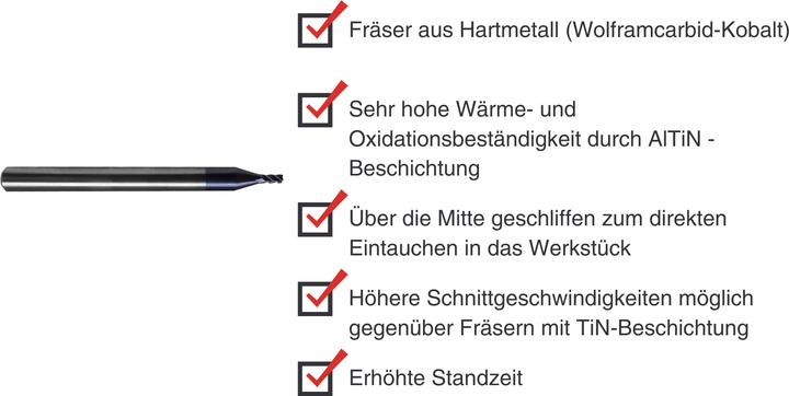 Produktbild Paulimot VHM-Schlichtfräser Ø 1,5 mm 35° mit AlTiN-Beschichtung, 4-schneidig