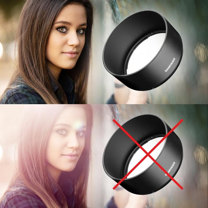 Actual product image Samyang Lens hood for AF 85/F1.4 Canon EF