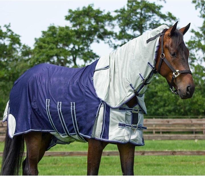 Actual product image Qhp Fly rug with neck and bonnet (105 cm)