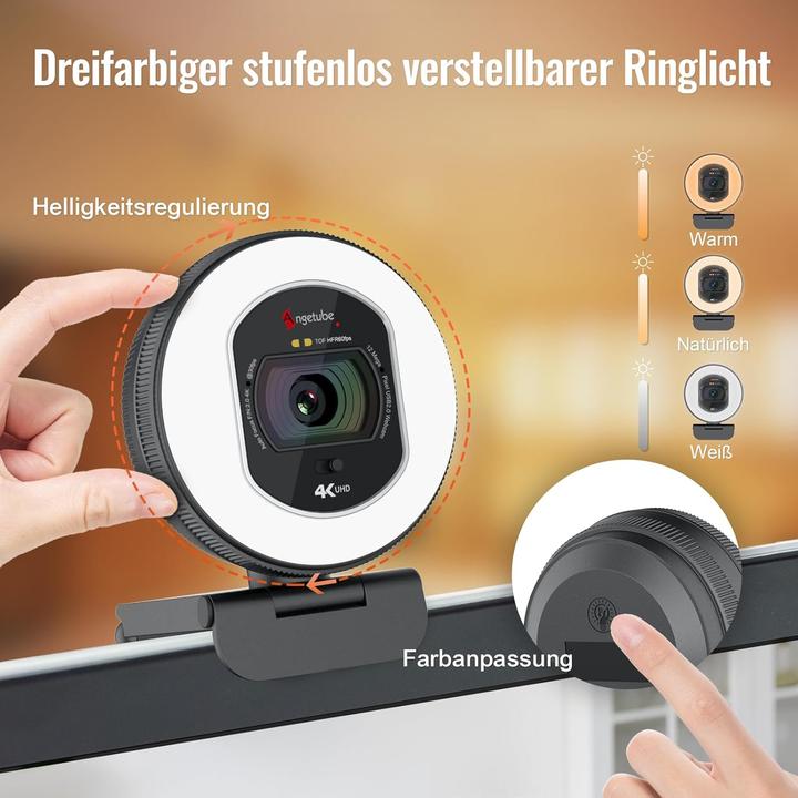 Actual product image Logitubo 4K UHD Webcam 866MAX mit Licht und AI-Mikrofonen (8 Mpx)