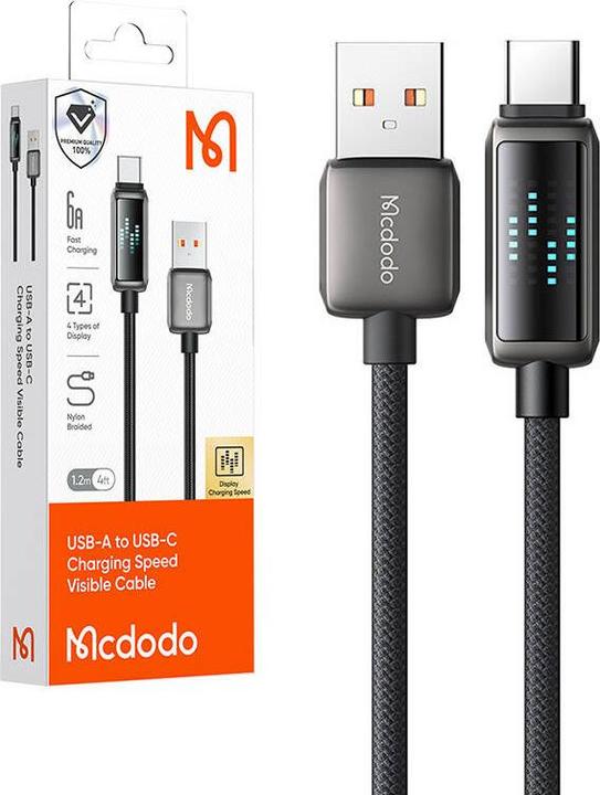 Produktbild Mcdodo CA-2350 USB-A to USB-C cable, 6A, LED display, 1.2m (1.20 m, USB 2.0, 100 W)