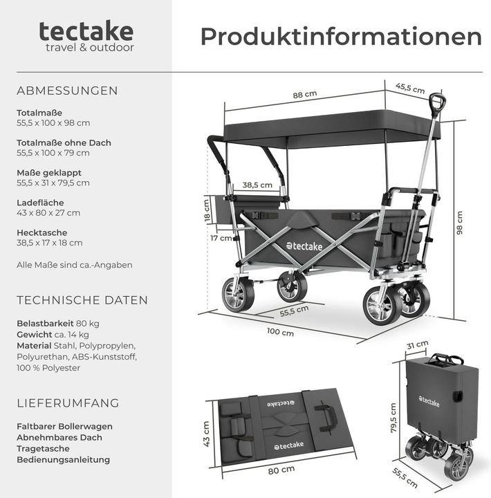 Actual product image tectake Nico Collapsible Handcart