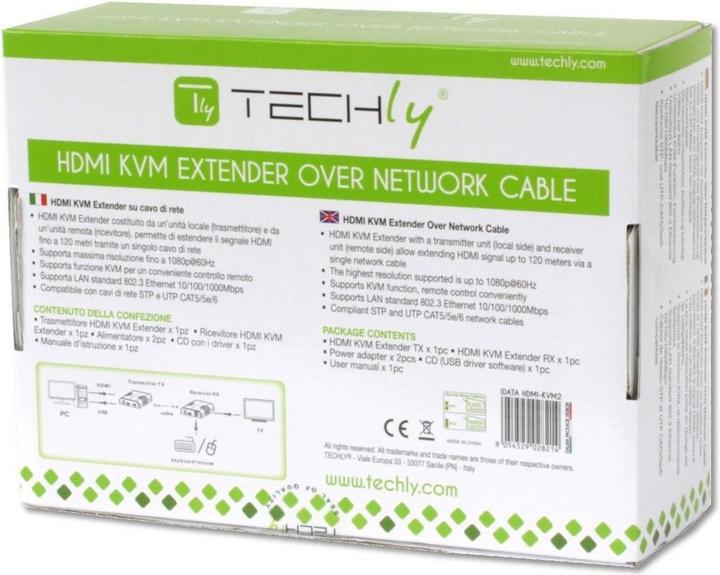 Actual product image Techly HDMI KVM Extender over network cable