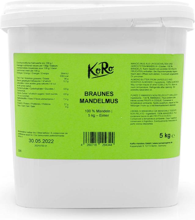 Immagine prodotto KoRo Burro di mandorle ottenuto da granella di mandorle non pelate e tostate (5000 g)