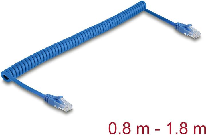 Produktbild Delock RJ45 Spiralkabel Stecker zu Stecker Cat.6 UTP 0,8 m b (UTP, CAT6, 1.80 m)