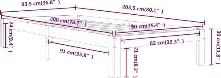 Image du produit vidaXL Bettrahmen (90 x 200 cm)